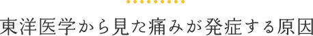 東洋医学から見た痛みが発症する原因